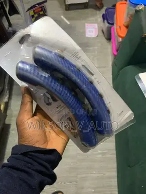 Sporty Blue Carbon Fiber Steering Grips (2-Piece Set)