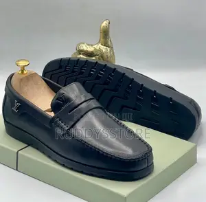 Classic Black Leather Slip-on Loafers