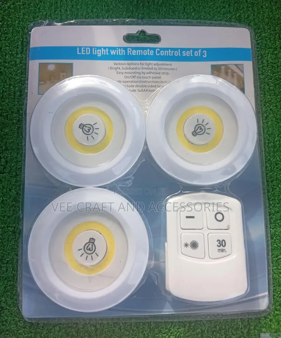 Led Light With Remote Control,Set of 3