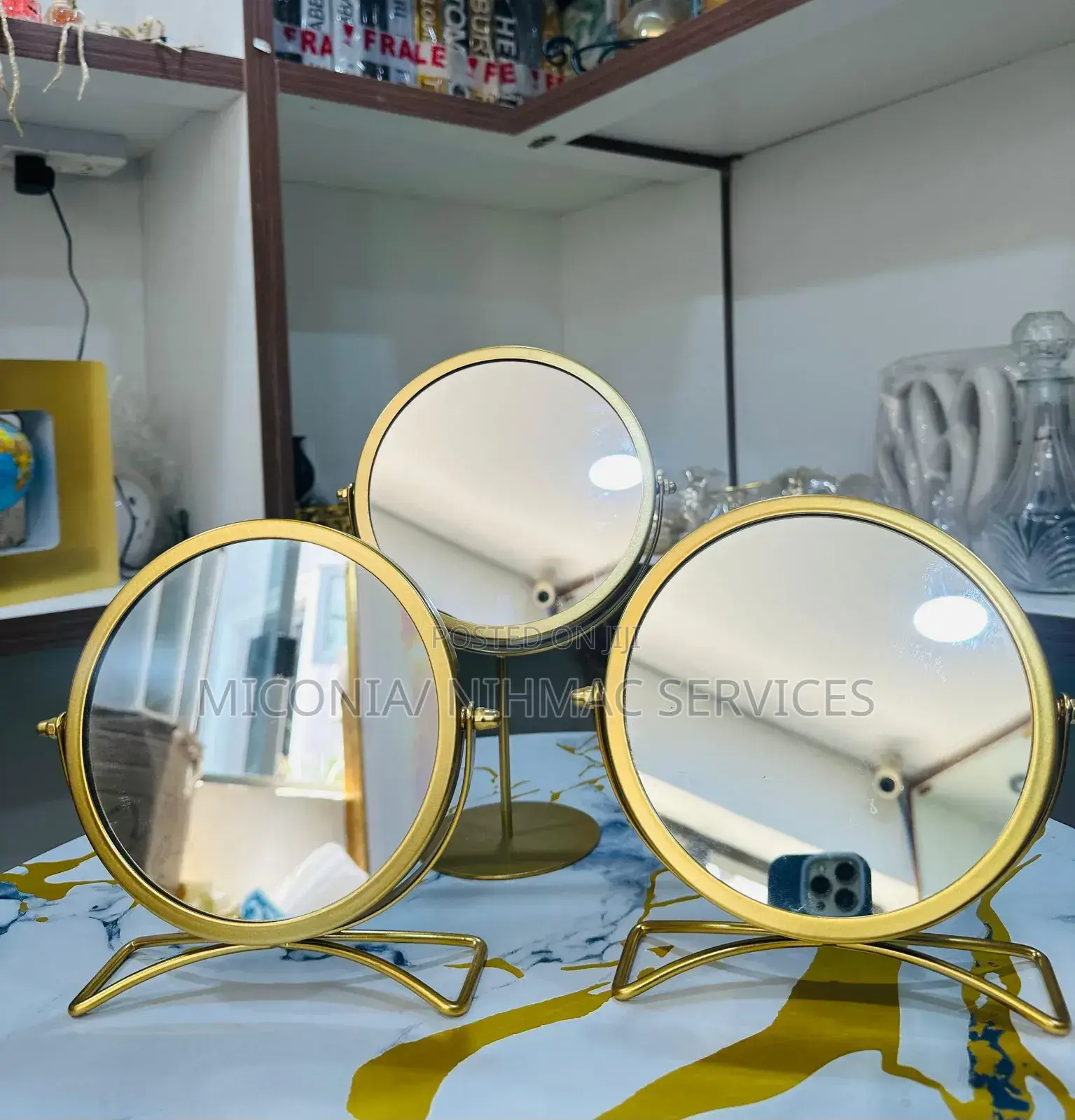 Luxury Gold Tabletop Vanity Mirror