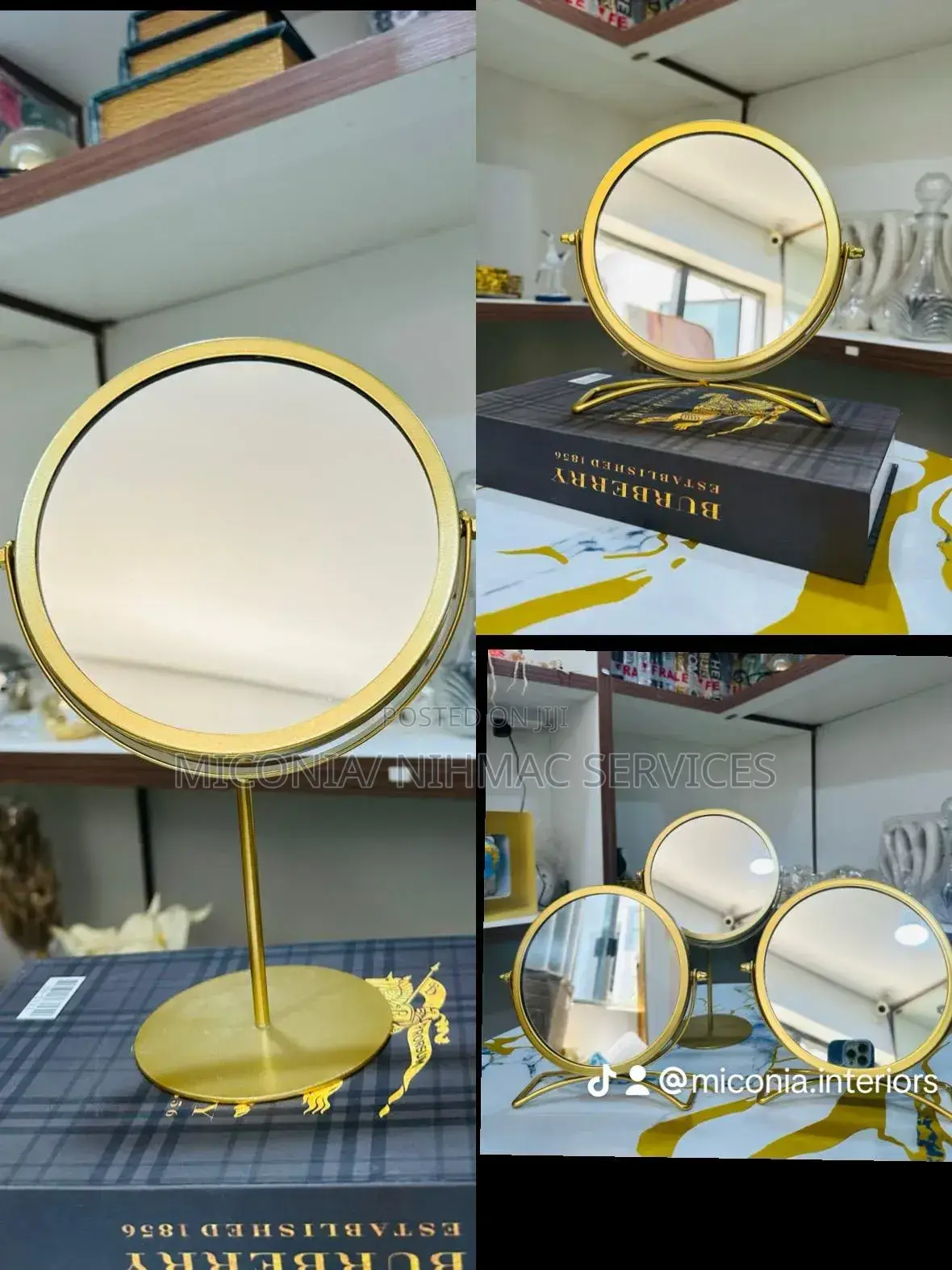 Luxury Gold Tabletop Vanity Mirror