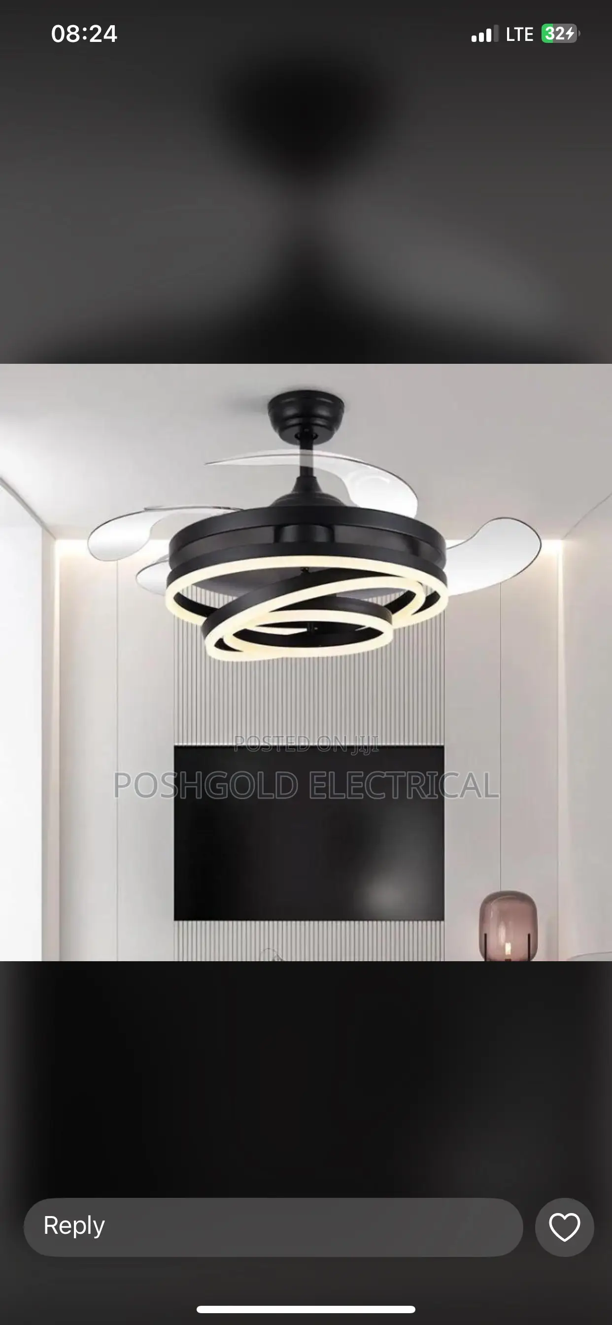 Modern Ledceiling Fan With Light