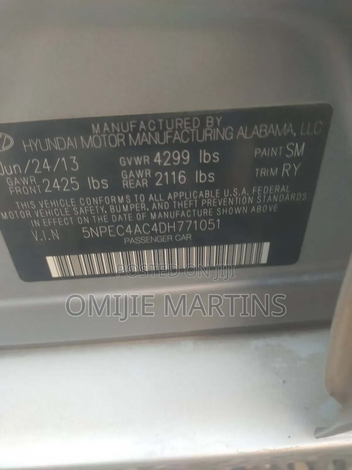Hyundai Sonata 2013 Silver