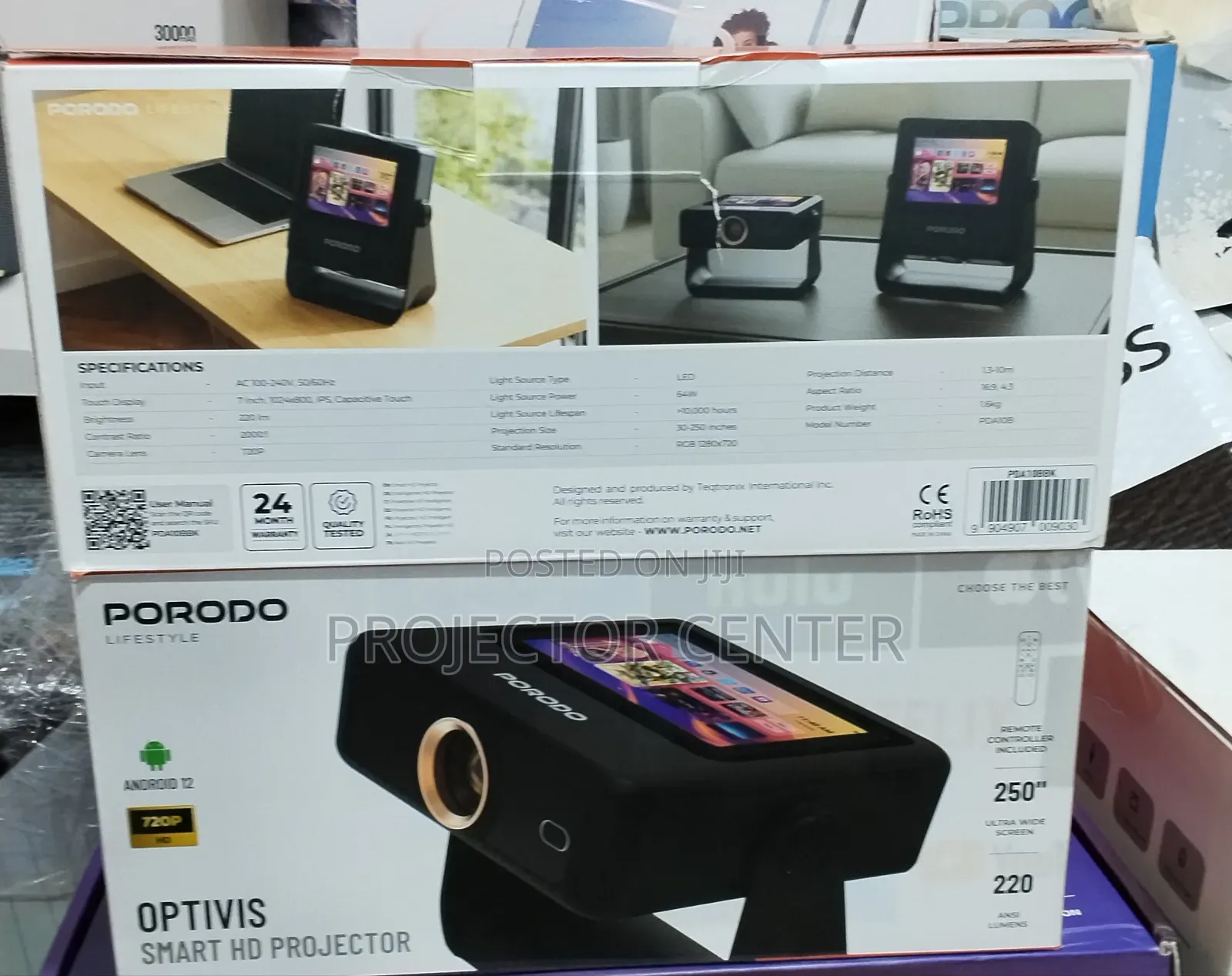 Porodo Optivis Smart Hd Projector