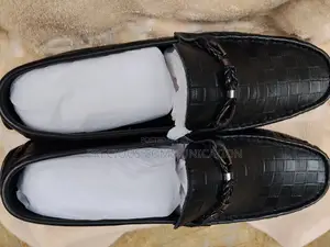 Premium Men's Embossed Checkerboard Bit Loafers - Classic Black