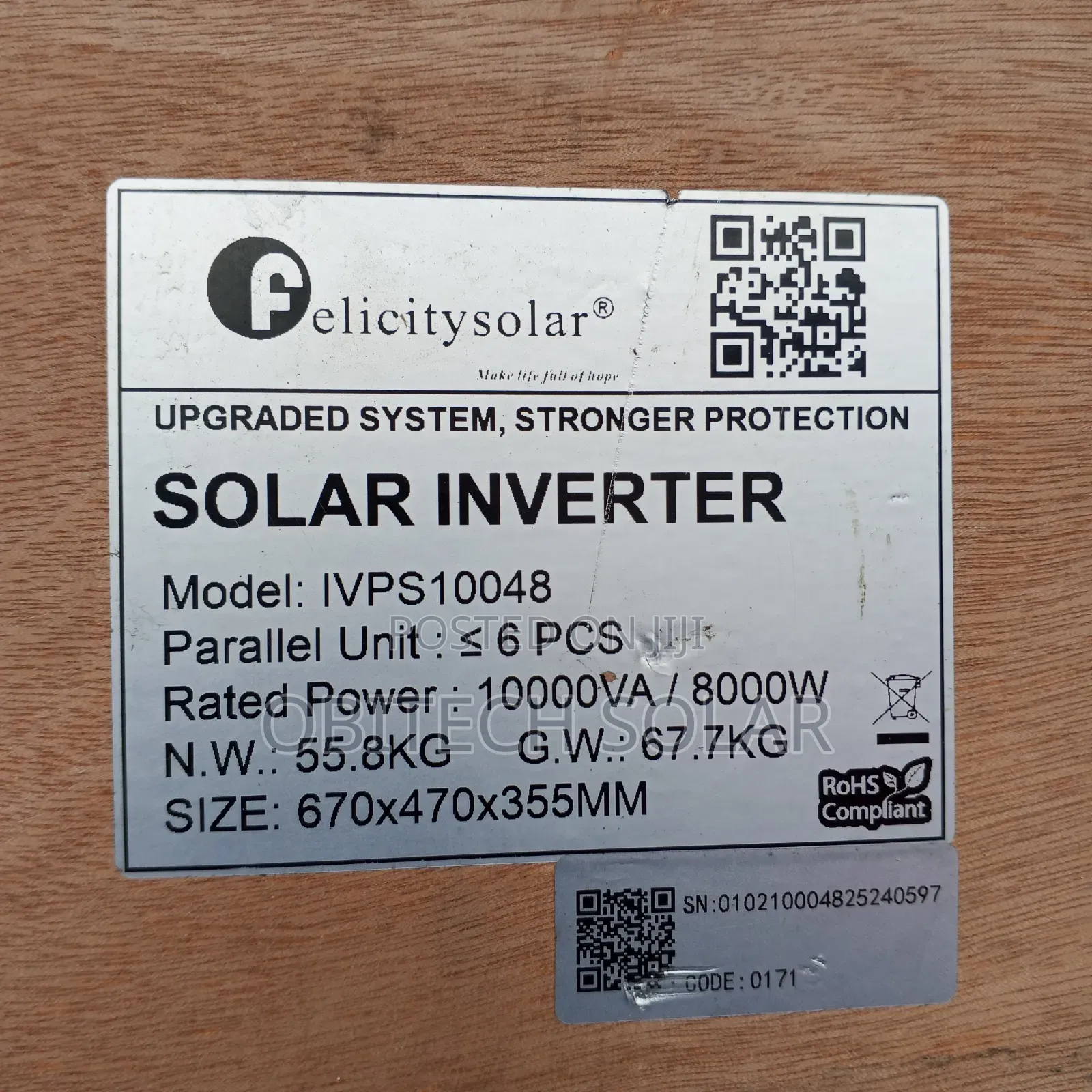 10kva Felicity 48v Ivps Inverter