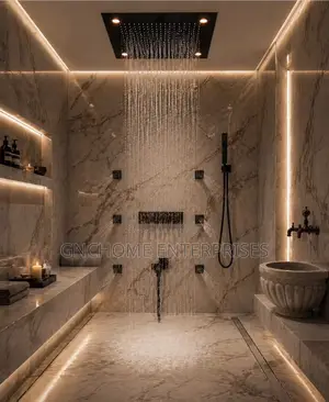 Luxury Conduit Black Showers With Led Lights