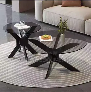 Round Minimalist Tempered Glass Twin Center Table