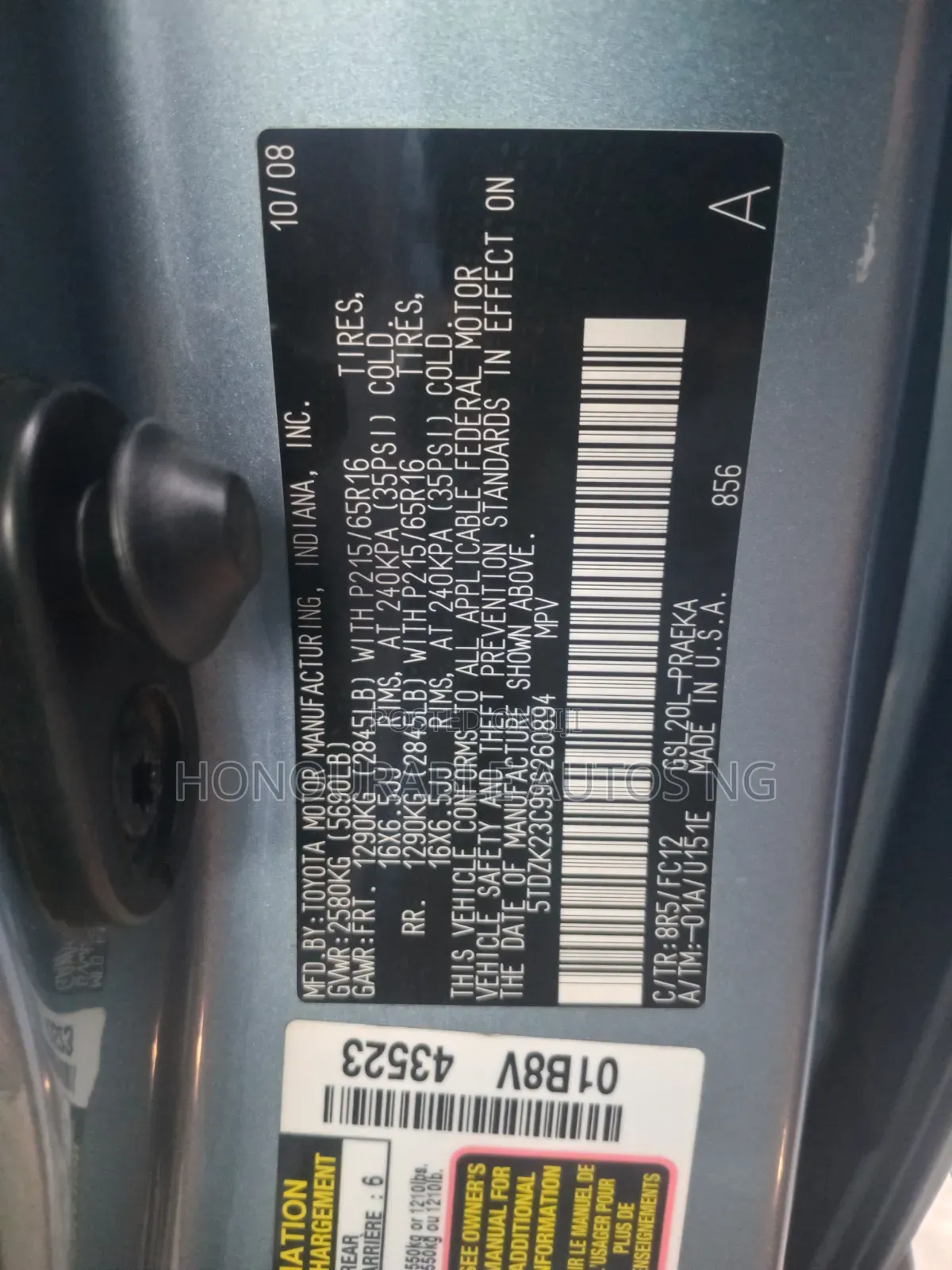 Toyota Sienna LE 2009 Blue