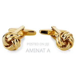 Quality Twisted Gold Cufflinks for Men With Case