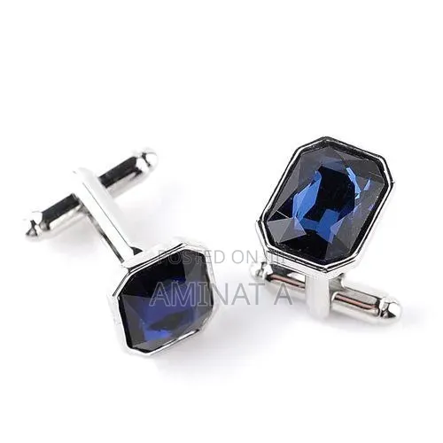 Classy Oxford Blue Cufflinks for Men With Case