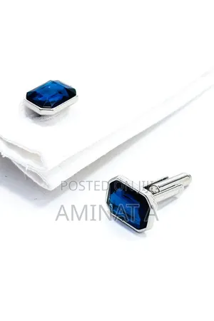 Classy Oxford Blue Cufflinks for Men With Case