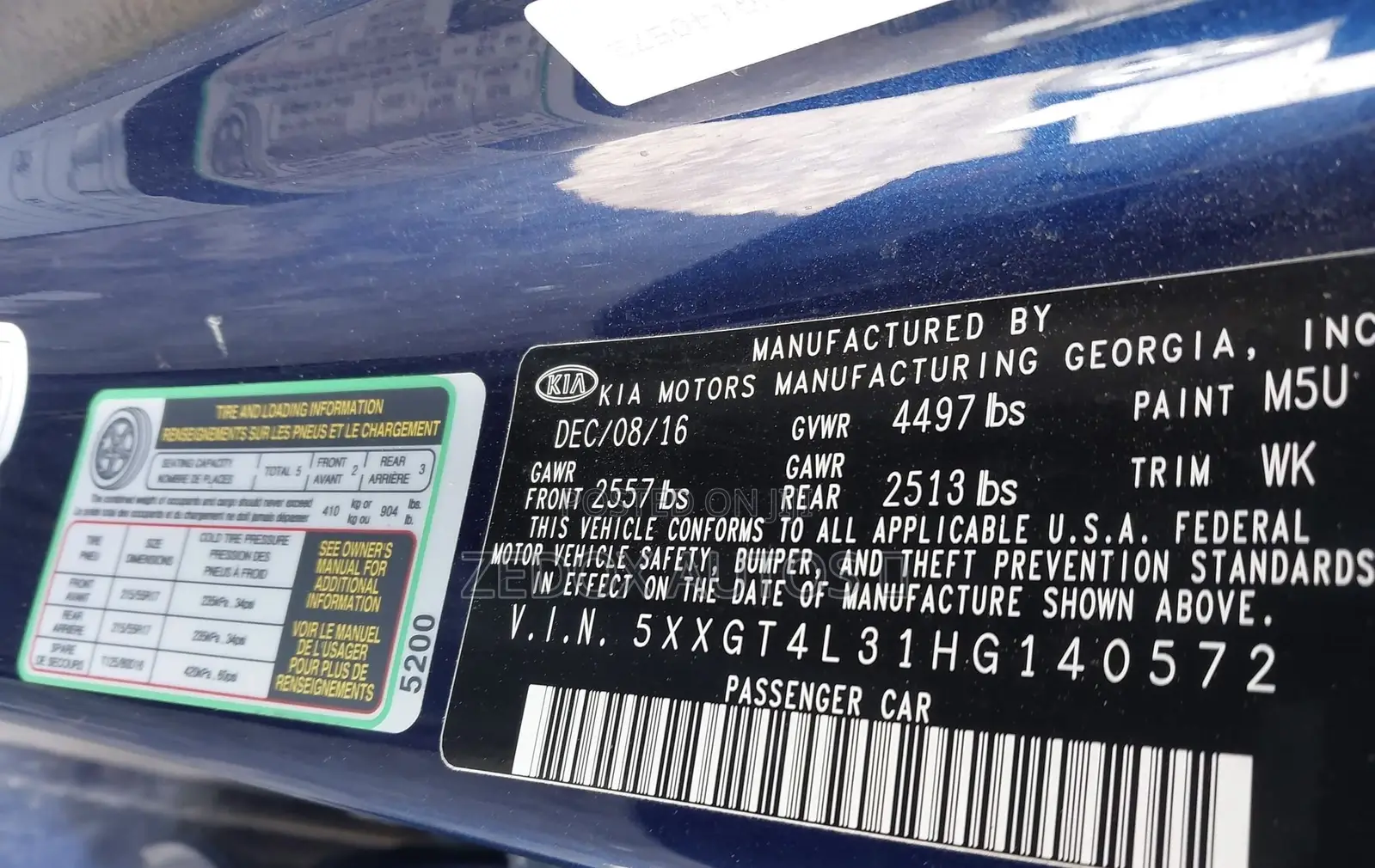 Kia Optima 2017 Blue