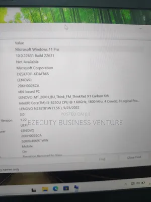 Laptop Lenovo ThinkPad X1 Carbon 8GB Intel Core i5 SSD 256GB