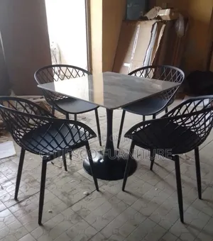 By 4 Seater Marble Restaurant Bar Table and Chairs