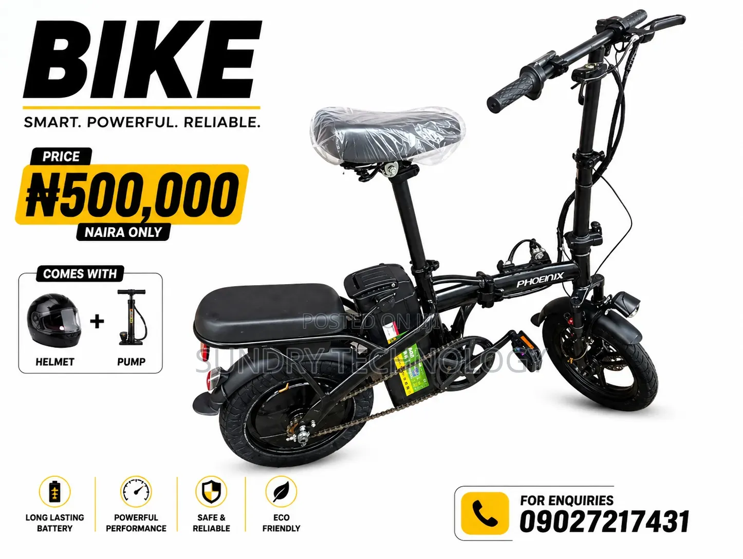 Foldable Electric Bike 48v Long Range + Basket