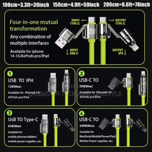 240w Silicone Cable - Usb To Type C
