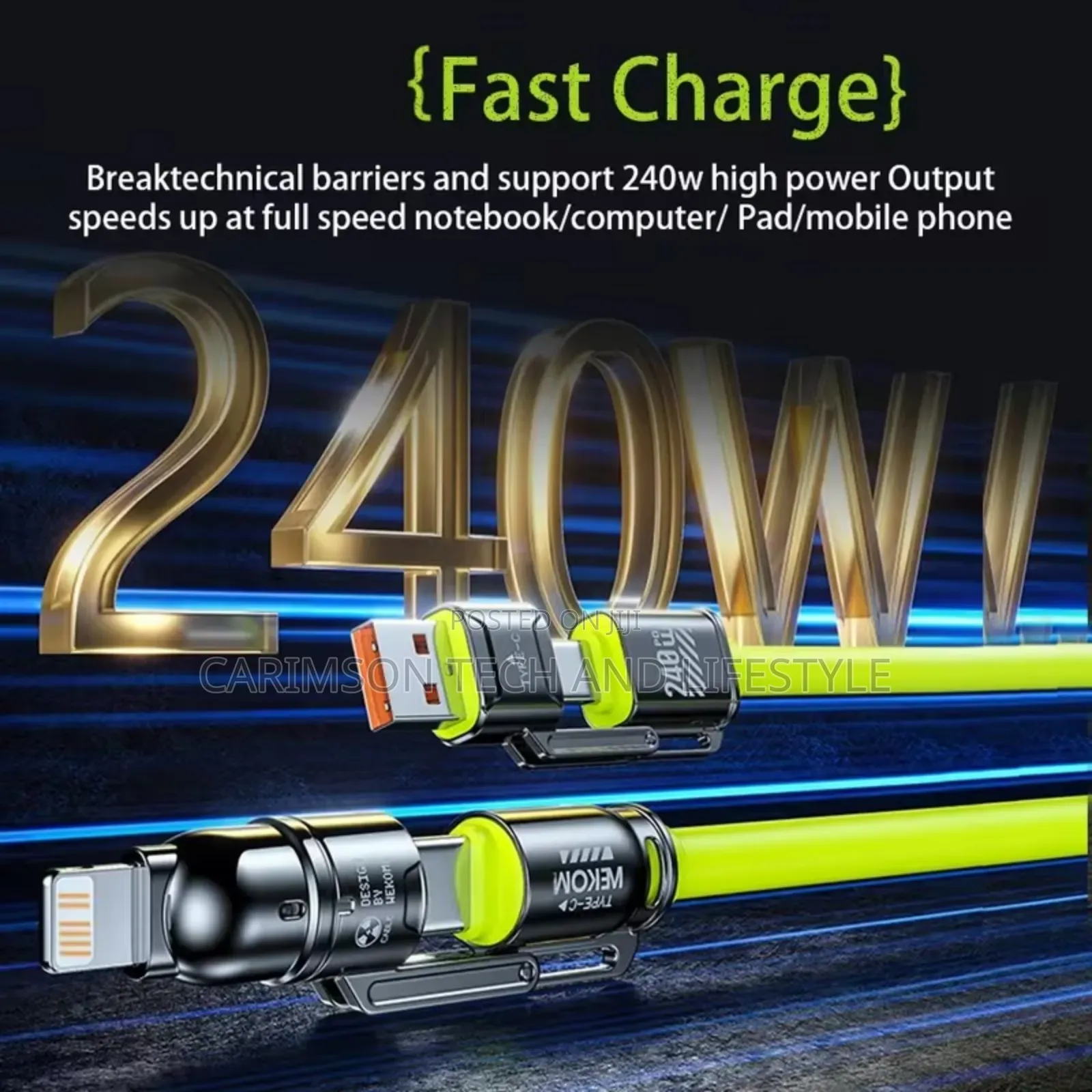 240w Silicone Cable - Usb To Type C