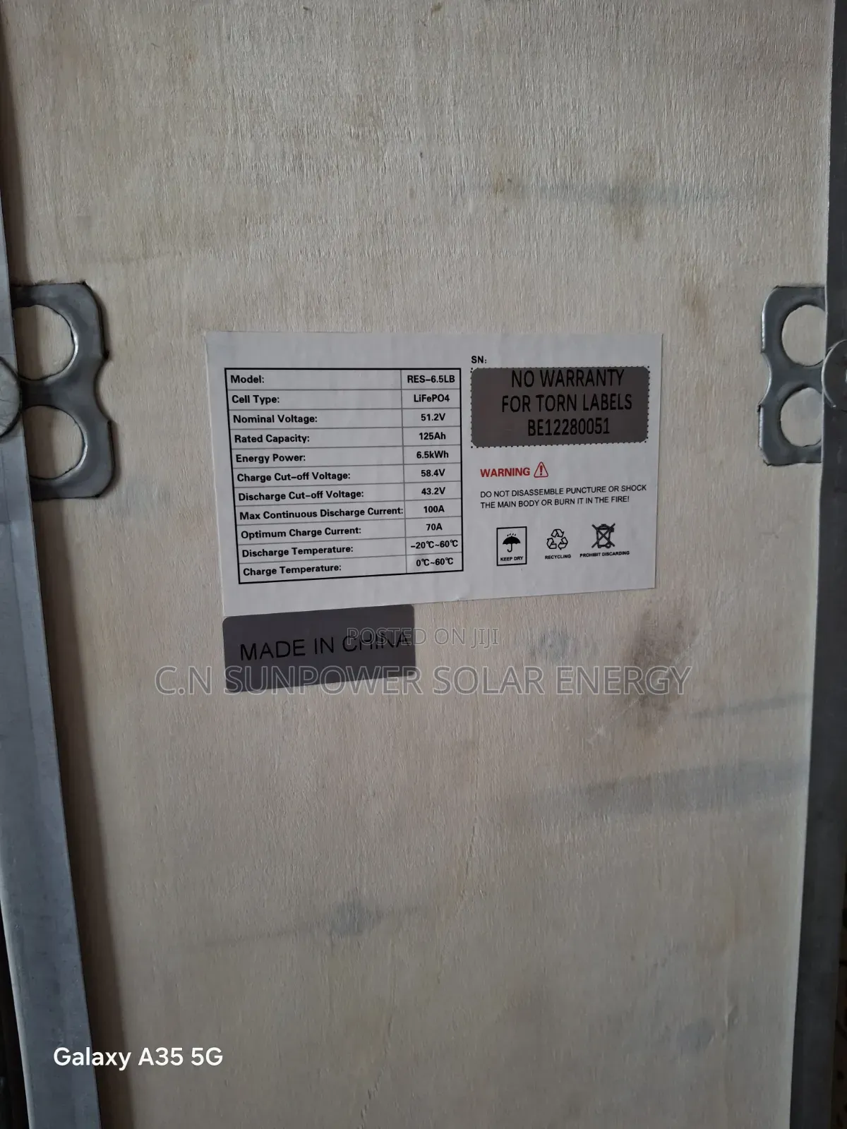 6.5kwh/48v Hyper Lithium-Iron Battery