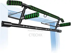 Hakeno Pull Up Bar for Doorway - With Enhanced Smart Hook Angled Grip