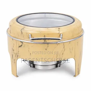 Black and Brown Marble Stainless Steel Chaffing Dish - 6litre
