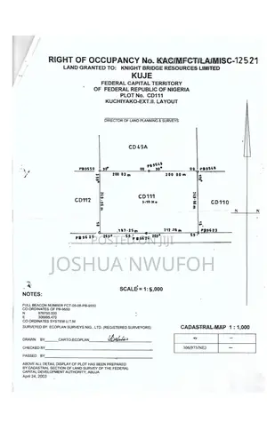 10 Hecters in Kuje Opposite 1000 Housing
