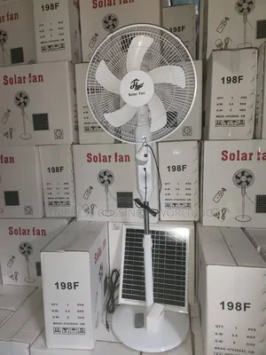 16 Inches Solar Rechargeable Fan With Panel, Light Bulb and Remote