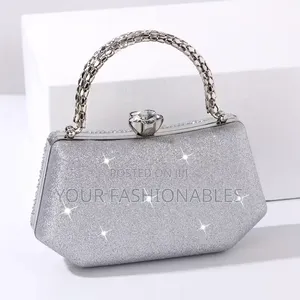Studded Silver Occasion Clutch Purse