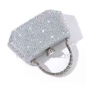Studded Silver Occasion Clutch Purse