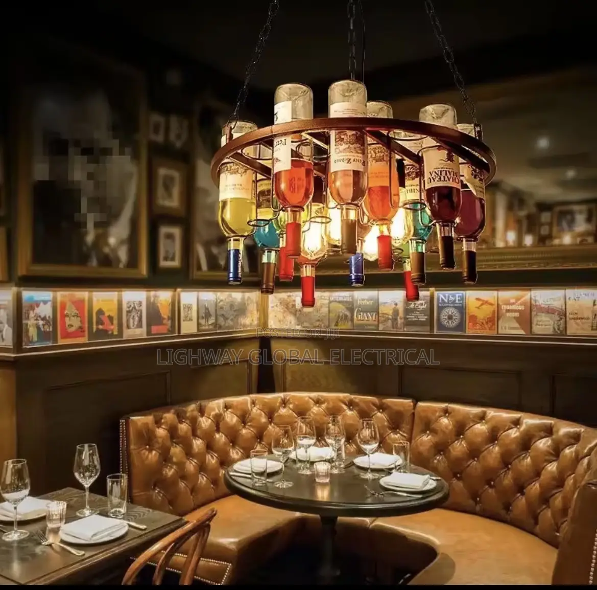 Wine Bottle Collection Bar Chandelier Light
