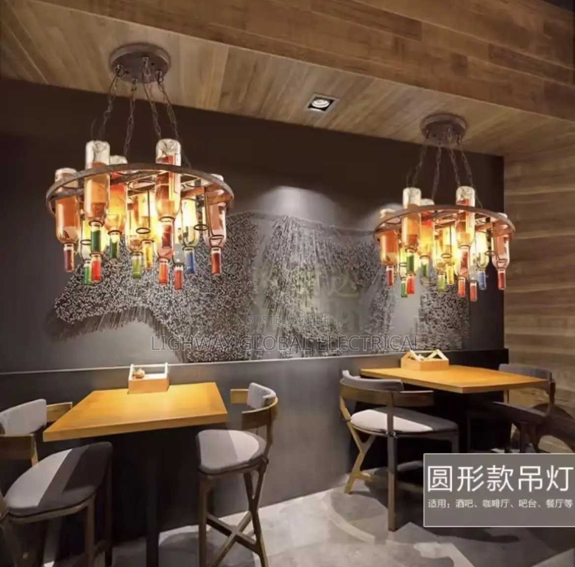 Wine Bottle Collection Bar Chandelier Light