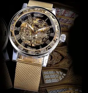 Elegant Men’S Watch With Rhinestone.