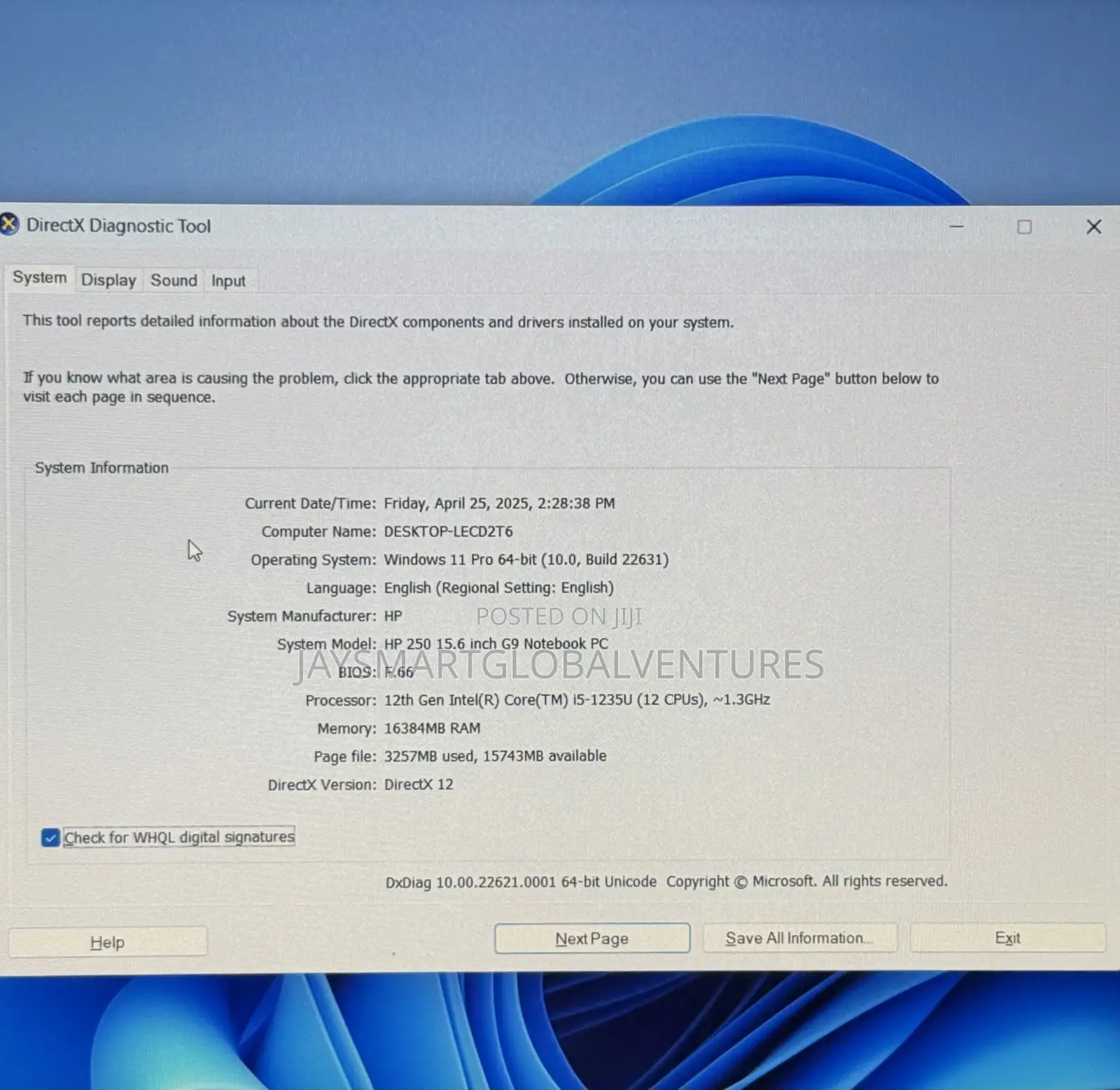 Laptop HP 250 G10 16GB Intel Core i5 SSD 256GB