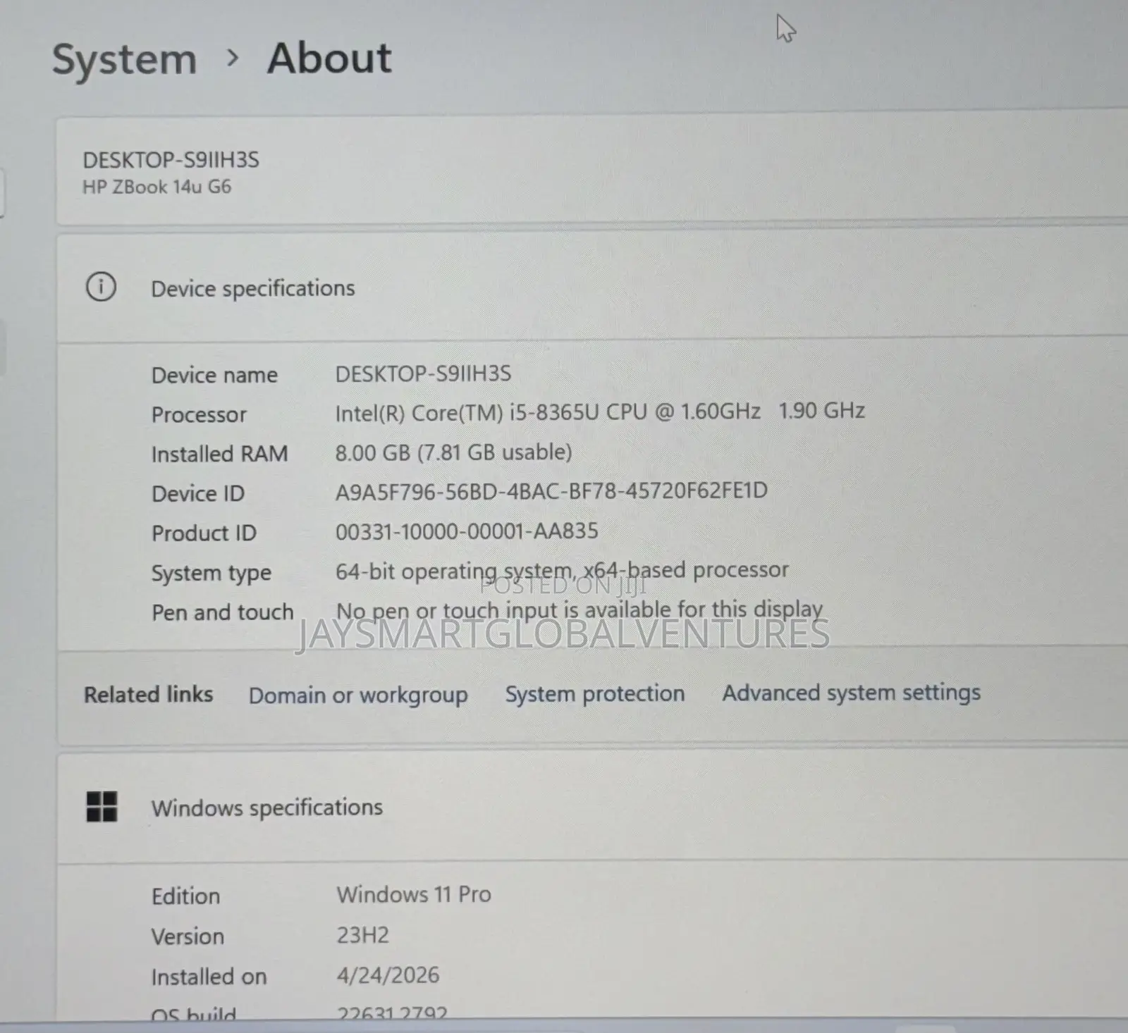 Laptop HP ZBook 14u G6 8GB Intel Core i5 SSD 256GB