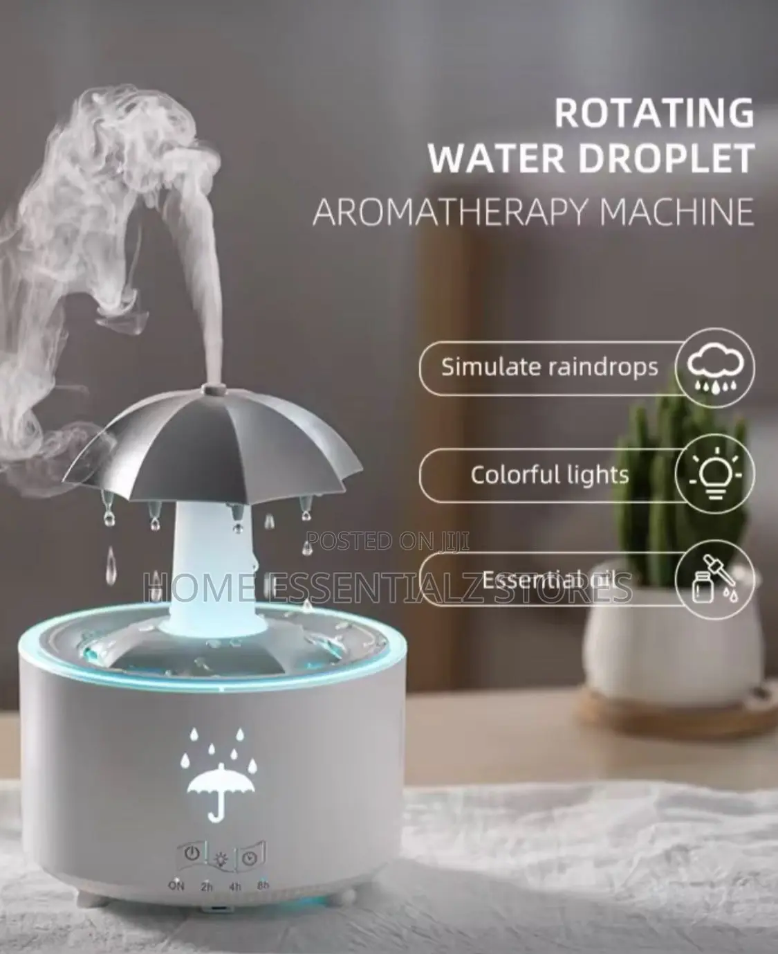Raindrop Humidifier - Rotating Waterdrop Aroma Diffuser