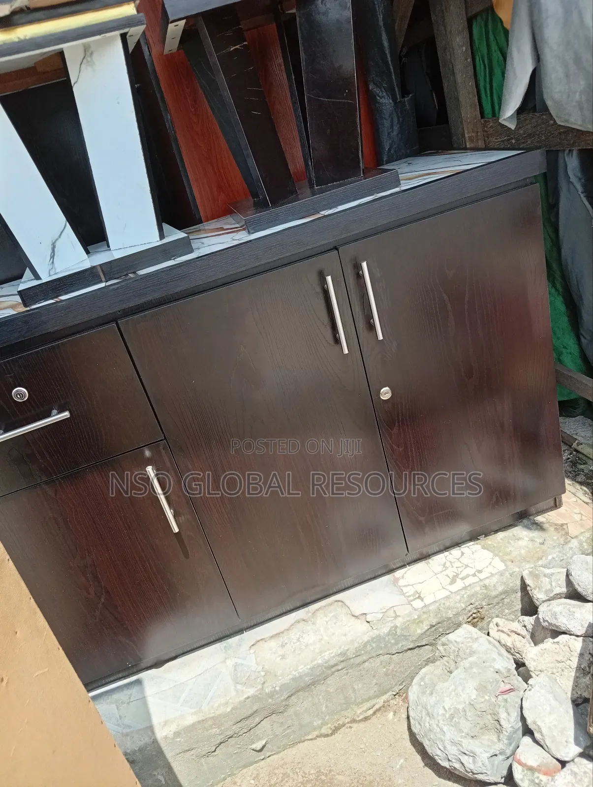 Black Colour Kitchen Cabinet
