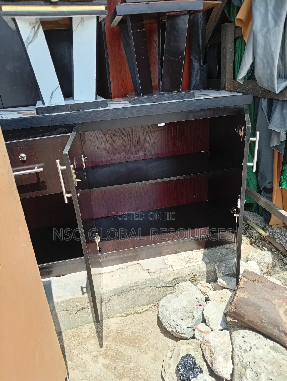 Black Colour Kitchen Cabinet