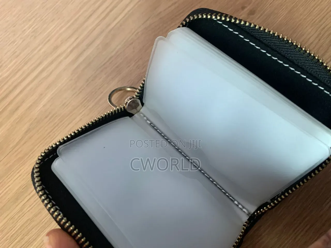 Black Zipper Card Holder Wallet