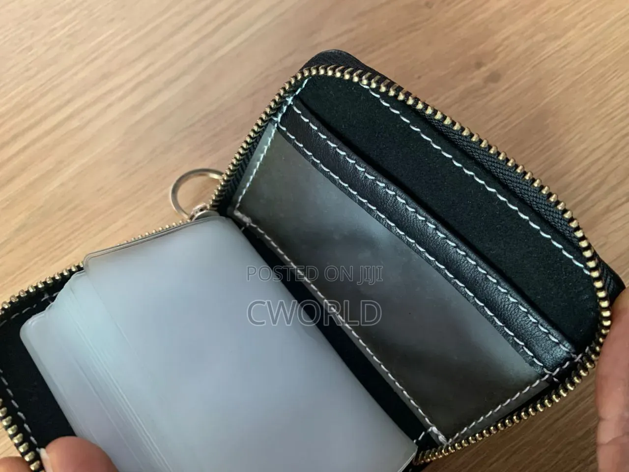 Black Zipper Card Holder Wallet