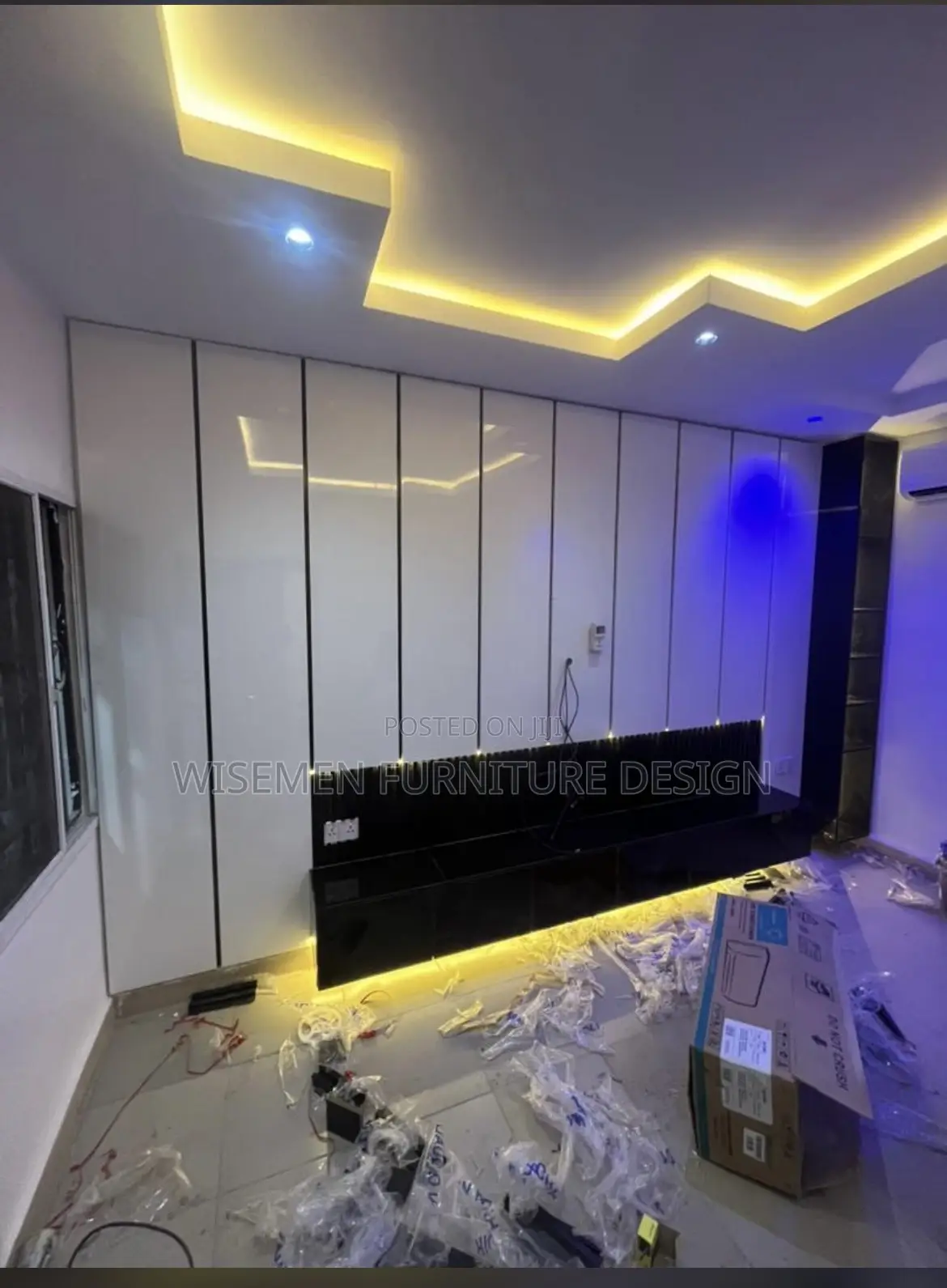 Glossy Cladding Tv Console