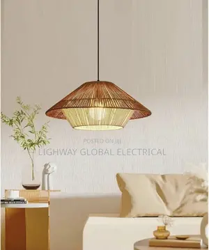 Italian Style Hand Made Natural Wooven Rope Pendant Light