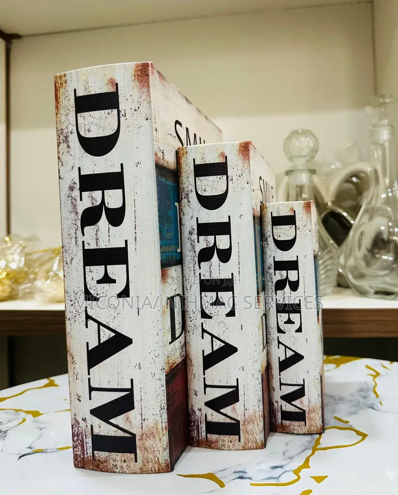 3-in-1 Wooden Faux Book Décor Set