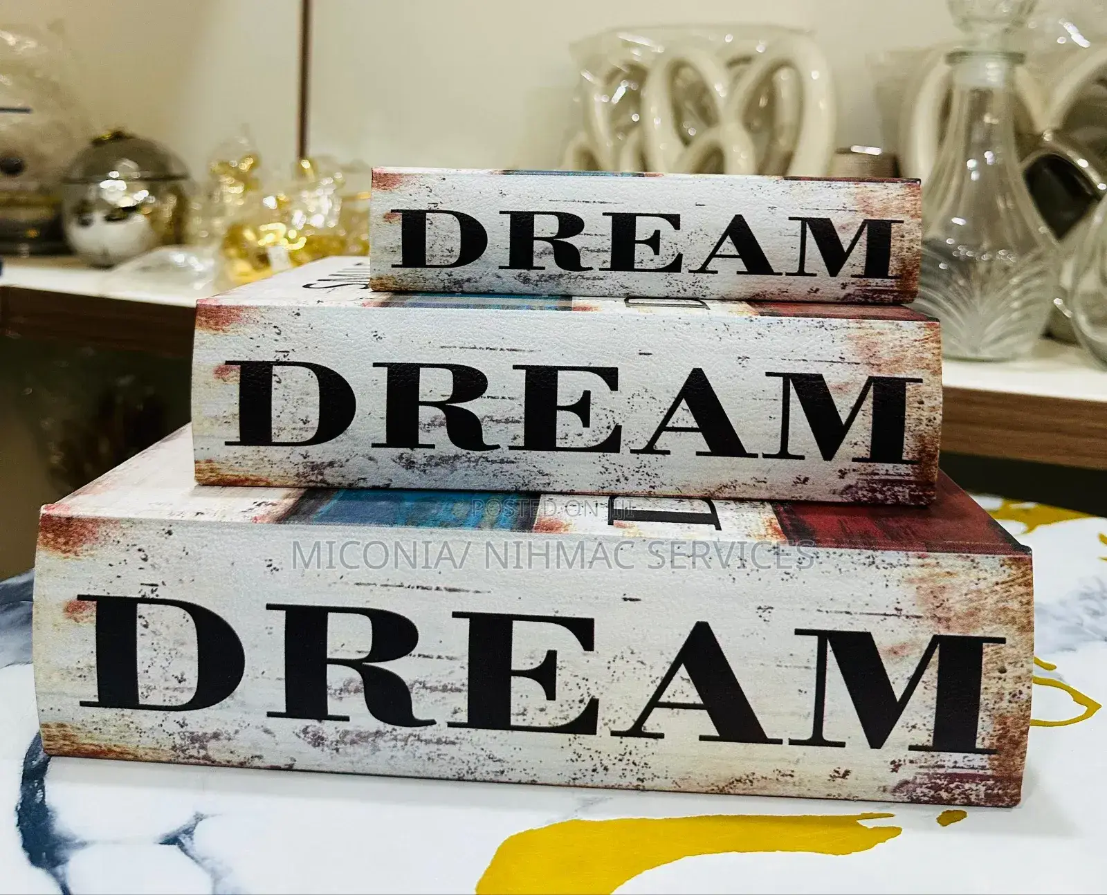 3-in-1 Wooden Faux Book Décor Set