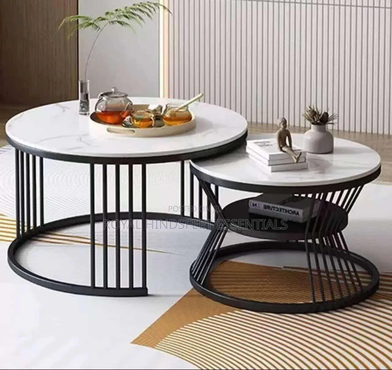 Real Marble Twin Center Table