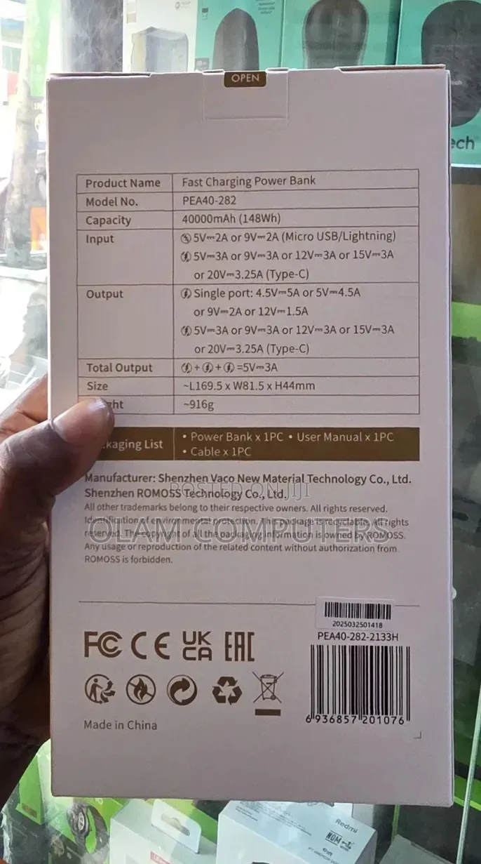 Romoss Pea40 Pro Fast Charging Power Bank