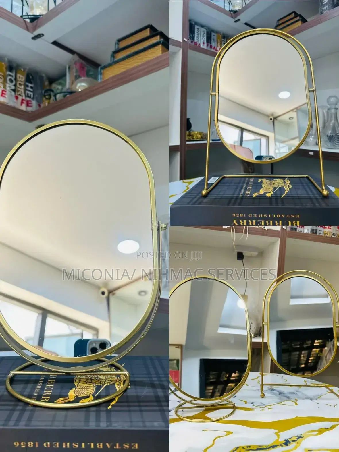 Premium Oval Gold Vanity Mirror
