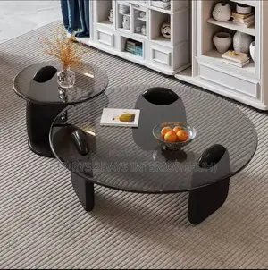 Coffee Table Black With Side Stool