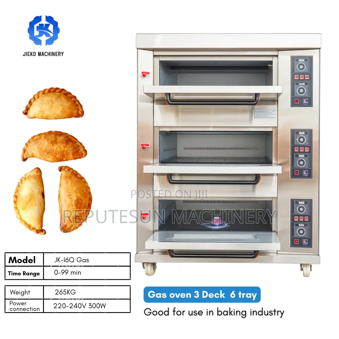 Gas and Electric 3 Deck, 6 Trays Oven