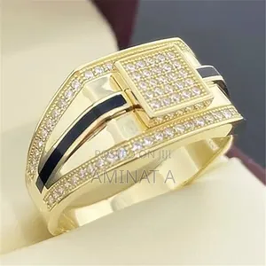 Black Line Fashion Men Ring