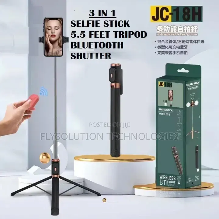 3 in 1 Selfie Stick Tripod Bluetooth Remote Shutter Android iPhone